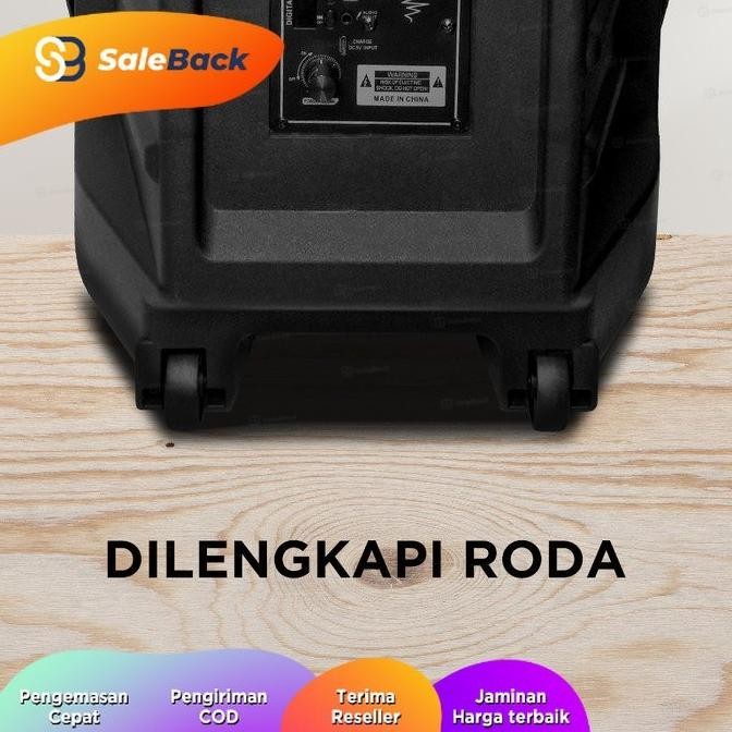 Speaker Bluetooth Karaoke 12 Inchi Free Mic Suara Fullbass New Stok