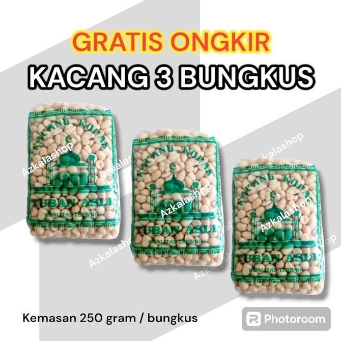 

HIW Kacang kupas mentah 3 bungkus | kacang kupas tuban kemasan 250 gr Mede Kering
