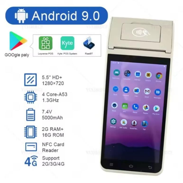 NEW Mesin Kasir POS Android 9 Z91 RAM 2+16GB Support NFC Playstore Second