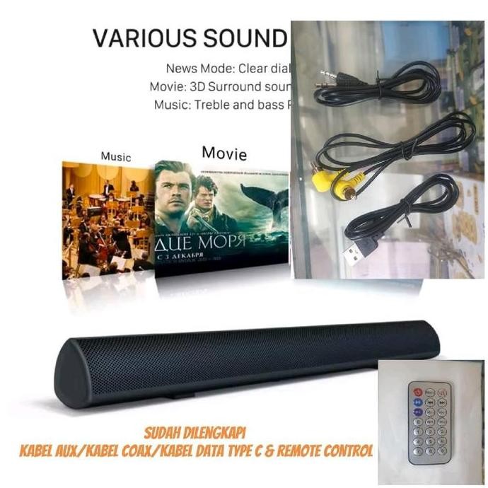 (037)Soundbar  Bluetooth  Speaker Full Bass/Speaker Karaoke Portabel Wireless Tv/ Komputer/Subwoofer