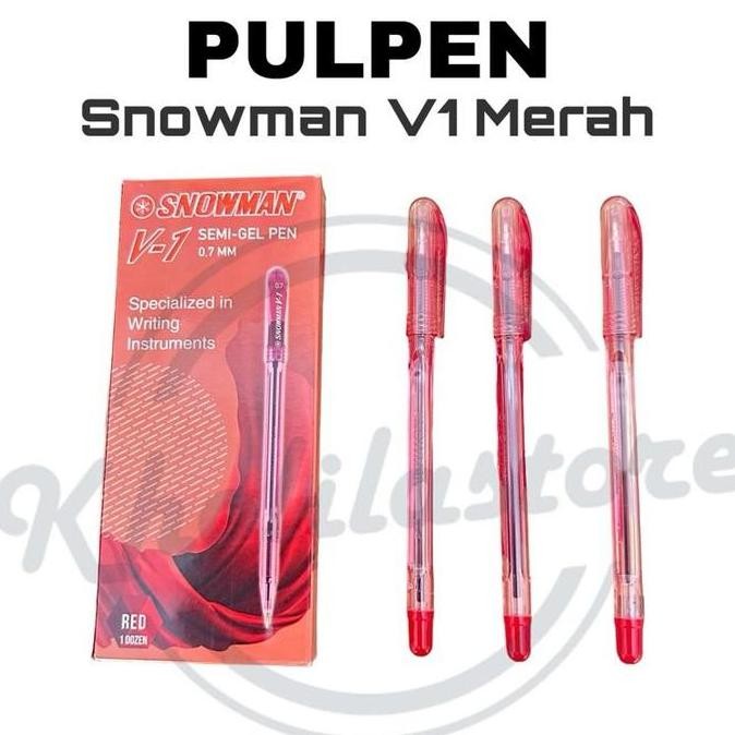 

Pulpen Snowman V1 Merah isi 12 pcs Termurah