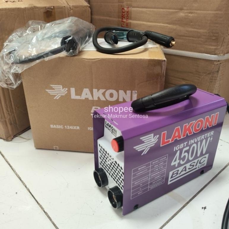 New Lakoni Mesin Las Listrik 450 Watt Trafo Las Inverter Lakoni Basic 124IXR 450 Watt Full Set Dan J