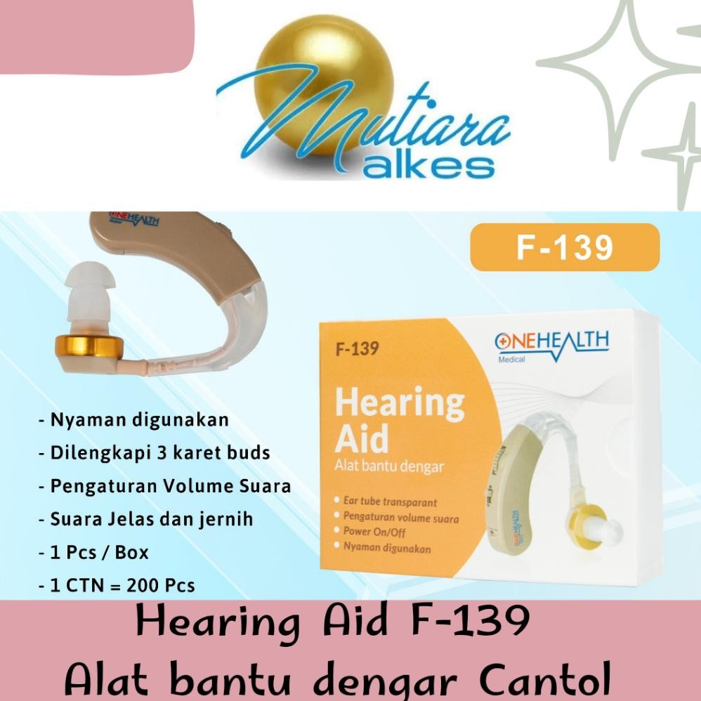 NEW!!! (MUTIARA ALKES) F-139 ONEHEALTH Alat Bantu Dengar Cantol Hearing Aid ONEHEALTH Earphone