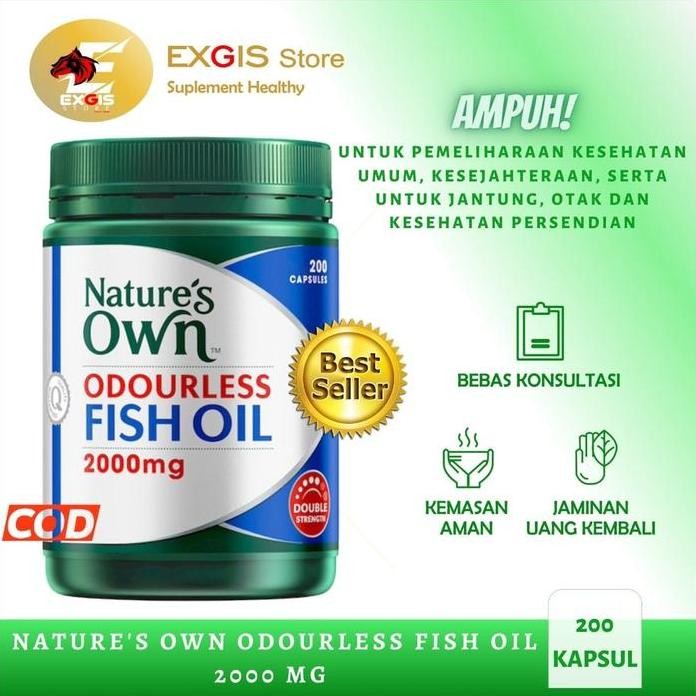 

Terlaris Nature'S Nature Own Odourless Fish Oil 2000 Mg Vitamin Minyak Ikan 200