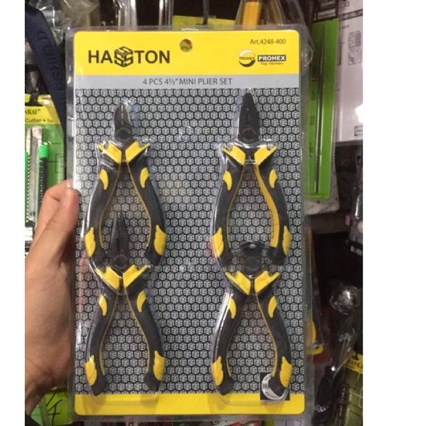 NEW Tang Mini Set 4.5 Inch 4 Pcs HasstonTang Kombinasi Potong Lancip Gegep