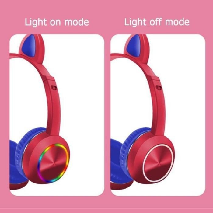 Headset Bando Bluetooth Gaming Akz-K23 Wireless Headphone Led Light