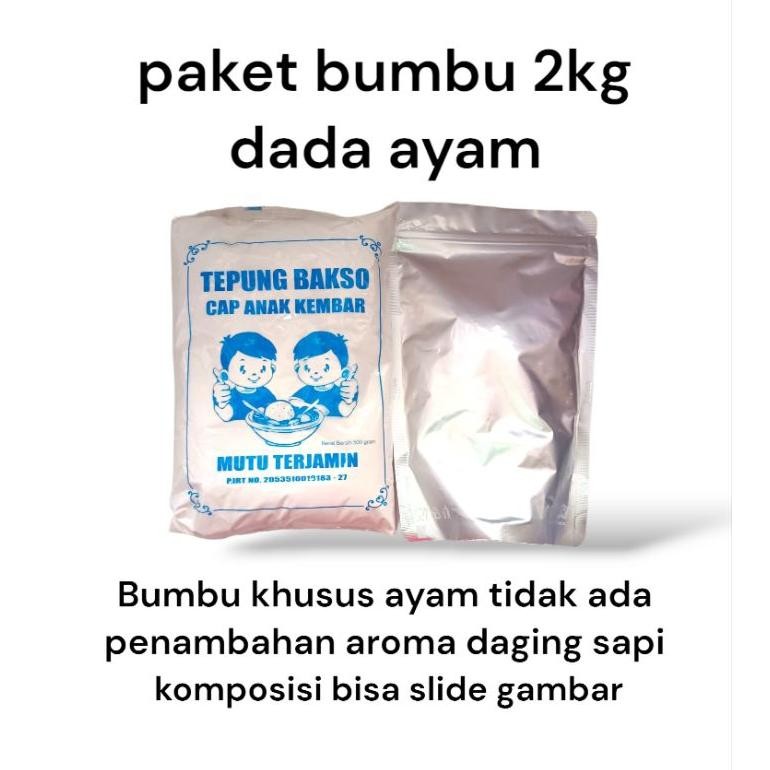 

Paket bumbu racik pentol bakso ayam untuk 2kg dada ayam komplit tinggal ke penggilingan nUg