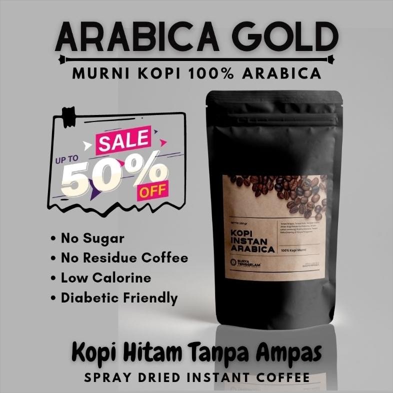 

100% ARABICA Instan Black Coffee Arabica - Dalgona Coffee 200gr AST nUg