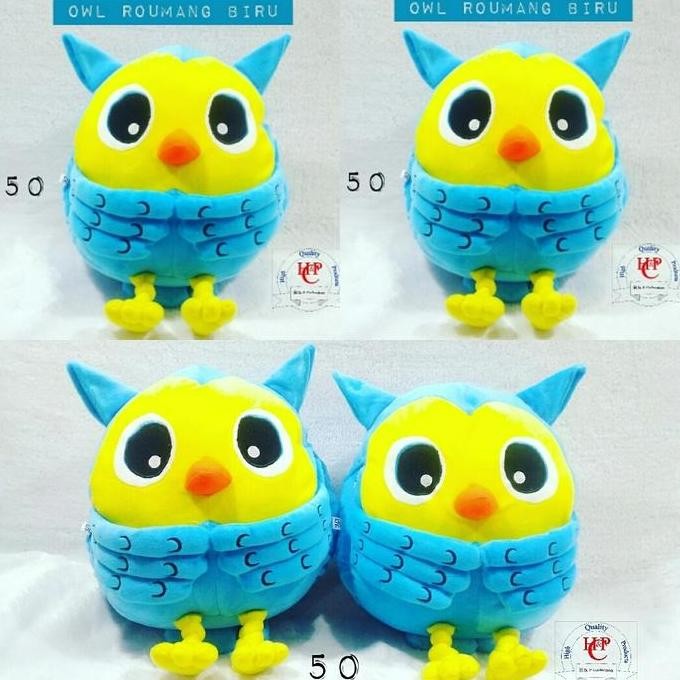 boneka owl jumbo roumang biru pink hijau