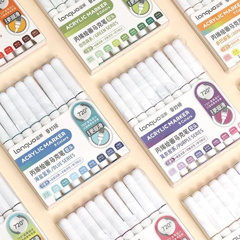 

9 Colors/Set Acrylic Paint Art Marker Pen Diy Graffiti Drawing Pens For Notebook Diary Writing Painting Stationery