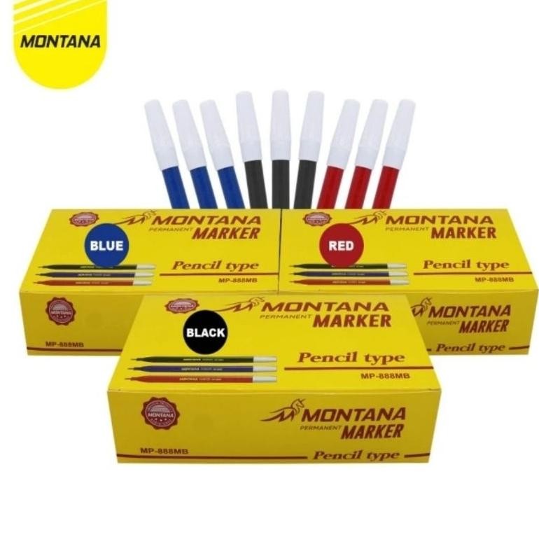 

RB Grosir 1 Box Spidol Permanen Kecil Montana MP - 888