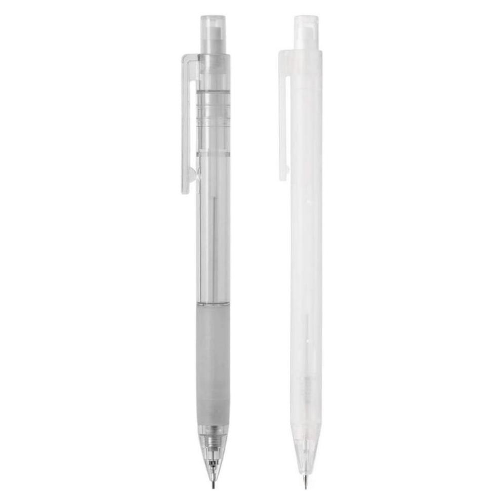 

RB Muji Mechanical Pencil Transparent 0.5mm Rubber Grip Pensil Mekanik Japan