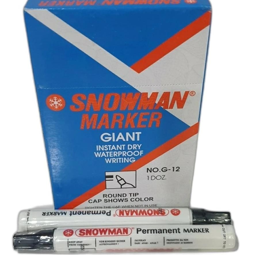 

RB Spidol Snowman Permanent Marker G12 HITAM ( isi 12 PCS )