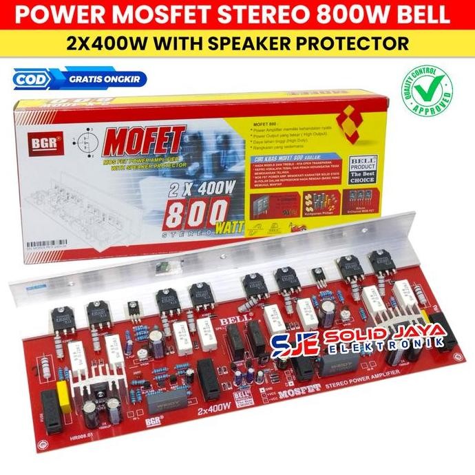 Kit Power Mofet 800W Stereo Transistor Final Asli 2X400 Watt 800 W Plus Protektor Protector Tr Mosfe