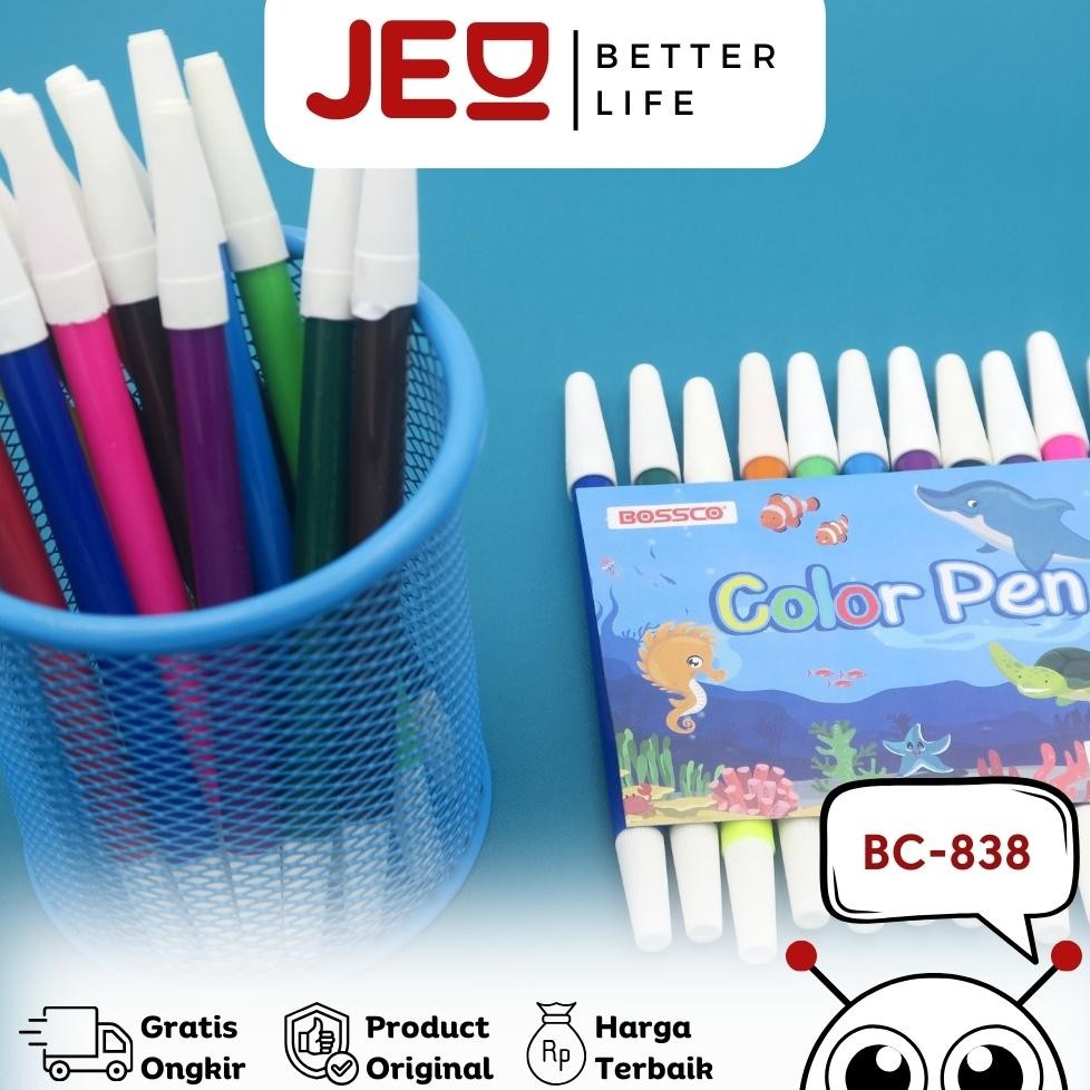 

RB (1 Gross) Spidol BOSSCO 12 Warna Besar 838/ Spidol 12 Warna BOSSCO 838/ BOSSCO Pw 12 Warna Besar