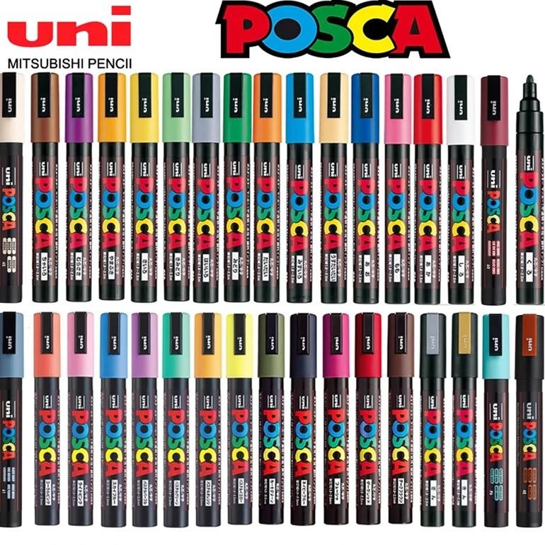

Uni Posca Full Set Acrylic Paint Markers Pens Pc-1M Pc-3M Pc-5M 7/8/12/15/24/29C For Rock Painting,Frabric,Glass/Metal,Graffiti
