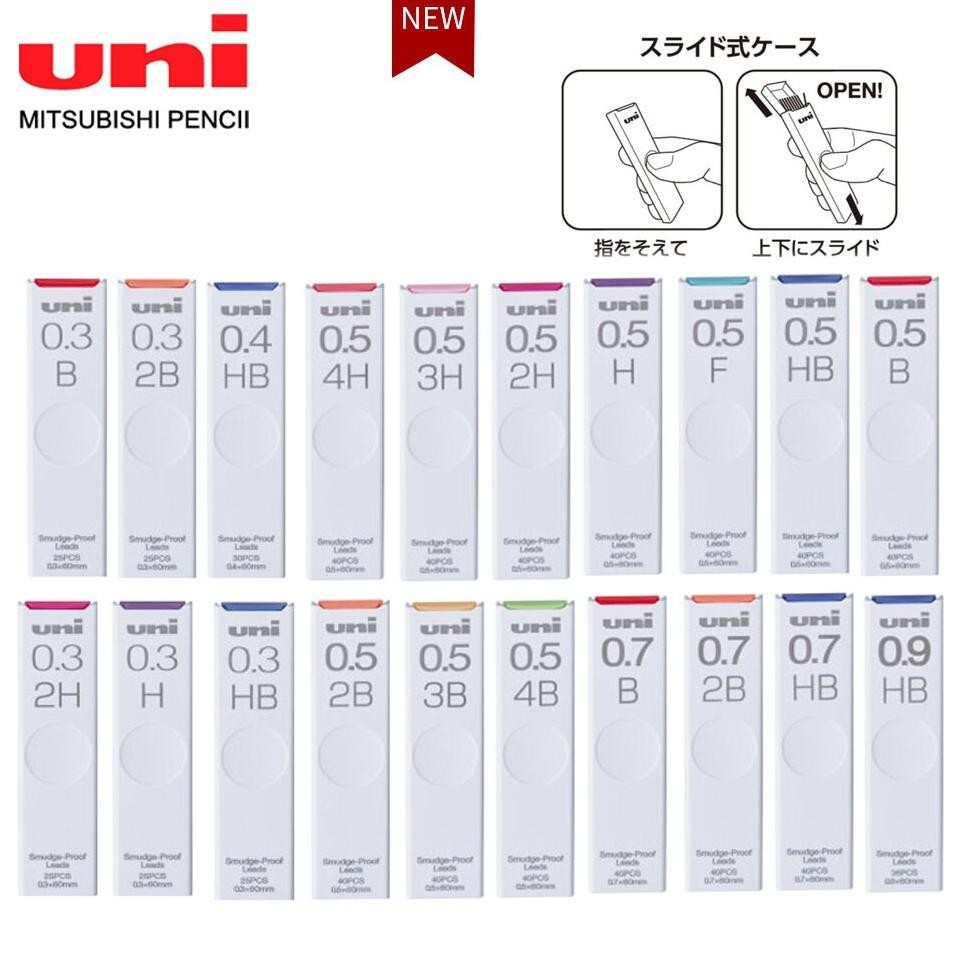 

RB Uni Smudge Proof Pencil Lead 0.3mm 0.5mm 0.7mm 0.9mm Isi Pensil Mekanik