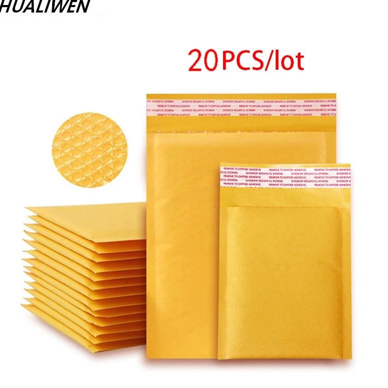

20Pcs/Lot Kraft Paper Bubble Envelopes Bags Different Specifications Mailers Padded Shipping Envelope With Bubble Mailing Bag