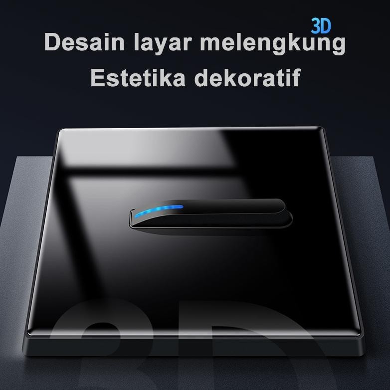 HJK Saklar dinding Kaca Tempered Hitam 1/2/3/4 Gang 2 Arah/Saklar dinding rumah/saklar dinding mewah