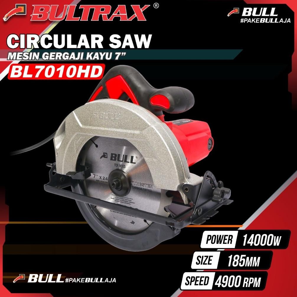 BULL Mesin Gergaji Kayu Listrik / Circular Saw 7" BL7010HD