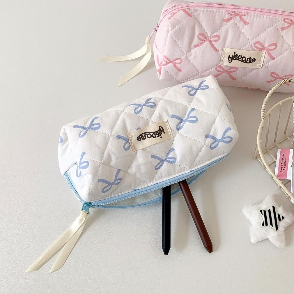 

Mma-1318 Shinsday Tempat Pensil Pouch Makeup Tas Kosmetik Kotak Pensil Bow Pita Coquette Y2K Aesthetic Korea Organizer Bag Serbaguna