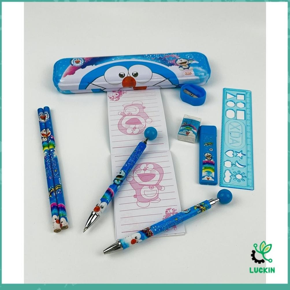 

RB Luckin Paket alat tulis 10 in1 / Alat tulis set karakter / Stationery set Lucu Hadiah / Study set fancy
