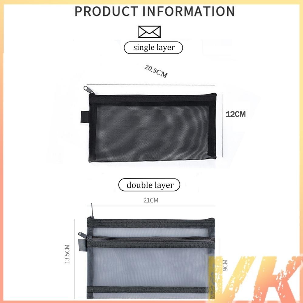 

Gtu-712 Kotak Pensil Transparant Portabel Tempat Pensil Jaring Resleting Stationery A4 A6 Tas Kosmetik Tas Penyimpanan