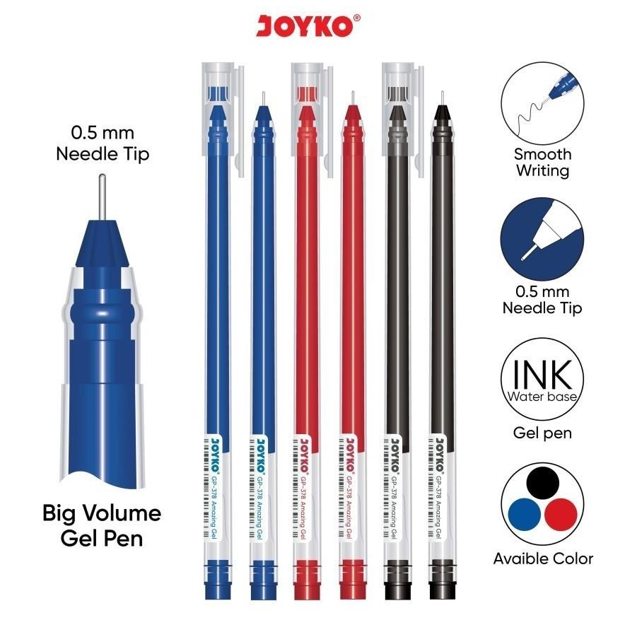 

''Terlaris" (12Pen) Gel Pen Pulpen Pena Joyko Gp-378 Amazing Gel 0. Mm Murah