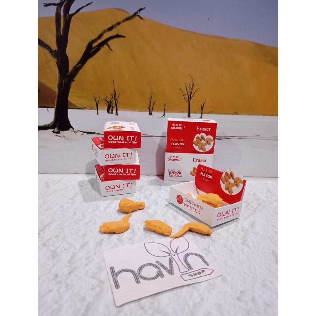 

''Terlaris" Stip Penghapus Eraser Motif Ayam Goreng Lucu 8 Pcs Murah