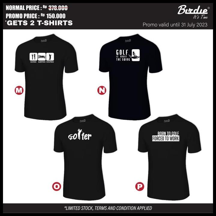 Terlaris Sale Kaos Distro Golf Premium Quality Cotton Combed Original Birdie 1 Good Quality