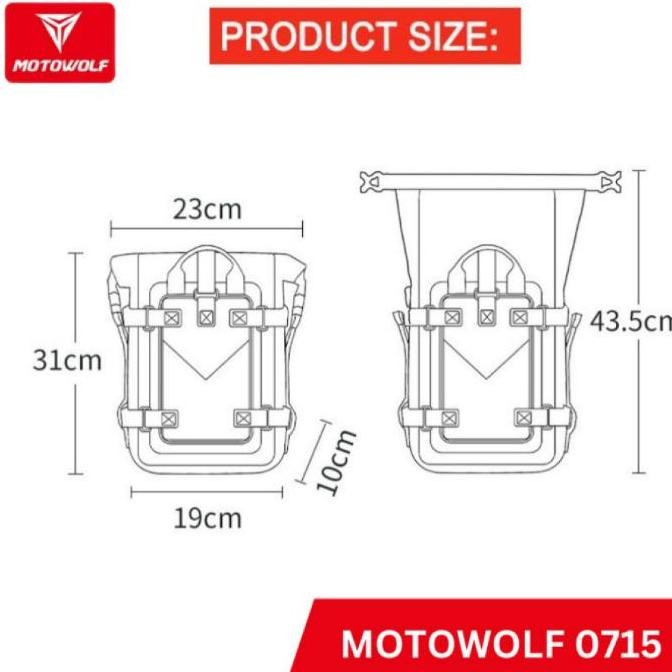 Crashbar Bag Motowolf Tas Side Bag Motor Waterproof Multifungsi