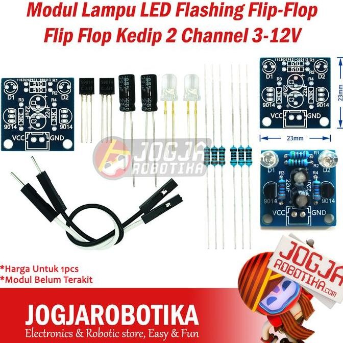 Ready oke] Modul Lampu LED Flashing Flip-Flop Flip Flop Kedip 2 Channel 3-12V