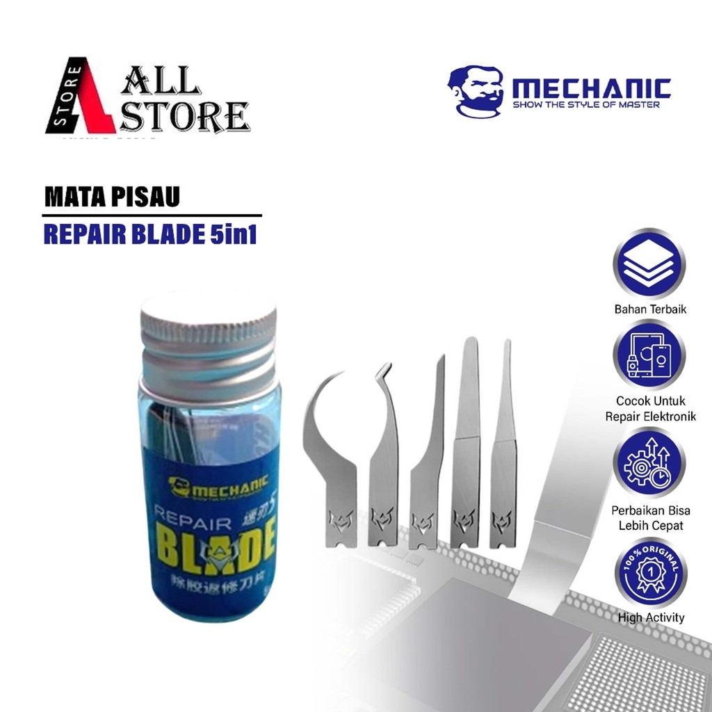 

MECHANIC SPEED BLADE 5IN1 MATA PISAU ORIGINAL - REPAIR BLADE TEKNISI ELETRONIK - TOOLS REPAIR IC - REPAIR TOOLS MECHANIC