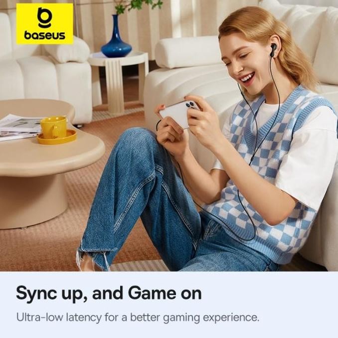 Baseus Headset Encok Hz20 Hi Res Dynamic Sound Jack Audio 3.5Mm Wired Earphone Handsfree Kabel Ori O