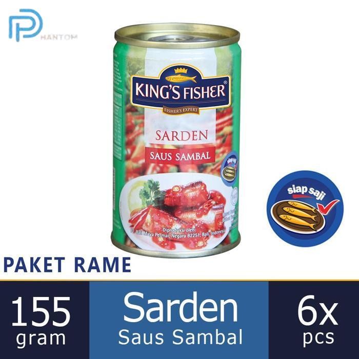 

BARU KTMSTORE PAKET 6 PCS KINGS FISHER SARDEN MINI SAUS SAMBAL MAKANAN KALENG 155G KINGS FISHER