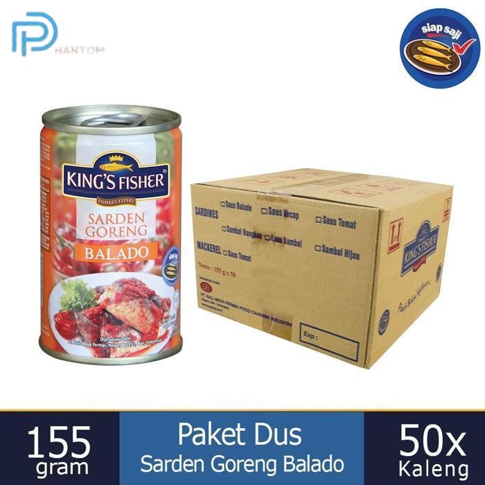 

BARU KTMSTORE PAKET 1 DUS 50PC KING'S FISHER SARDEN GORENG BALADO MAKANAN KALENG 155