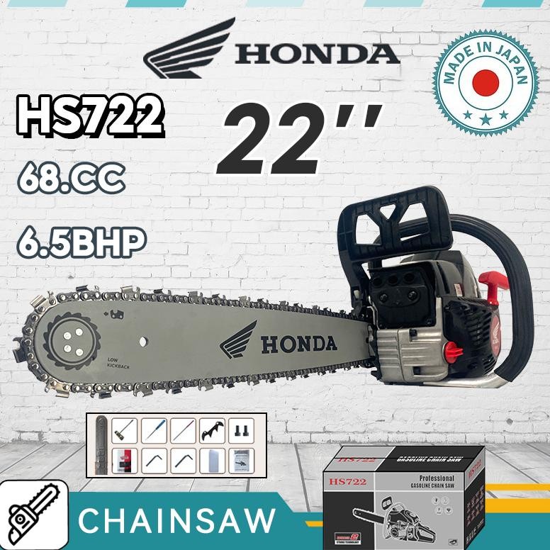 READY STOK Honda 22in Mesin Gergaji Pohon 2Tak 68CC Gergaji Mesin Mini Chain Saw Japan Technical Pro