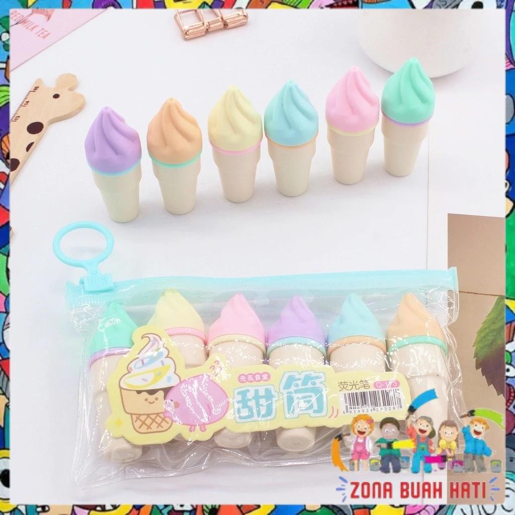 

Zbh Highlighter Es Krim Cone 1 Set 6 Pcs Free Pouch Highliter Es Krim Cone Stationery Lucu Unik Penanda Buku Warna Warni Kado Viral Termurah