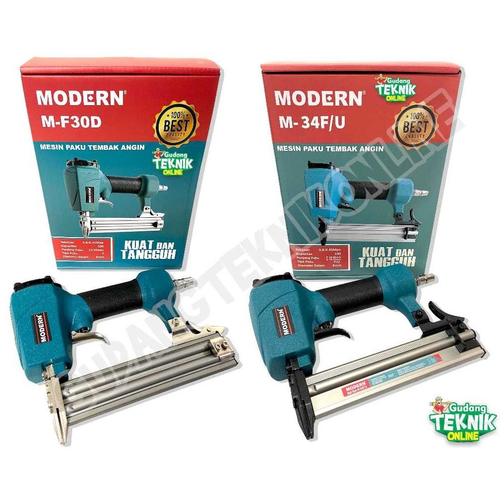 READY STOK Mesin Paku Tembak Angin MODERN M-F30D M-34FU M-1022J / Air Nailer Paku Lurus Tembak Stapl