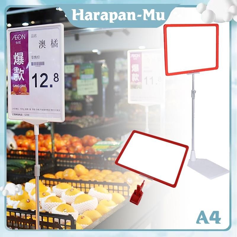 

1Set Frame Display Promo Standing Display Pop Frame A4 - Papan Promo Stand Promosi Toko Telescopic