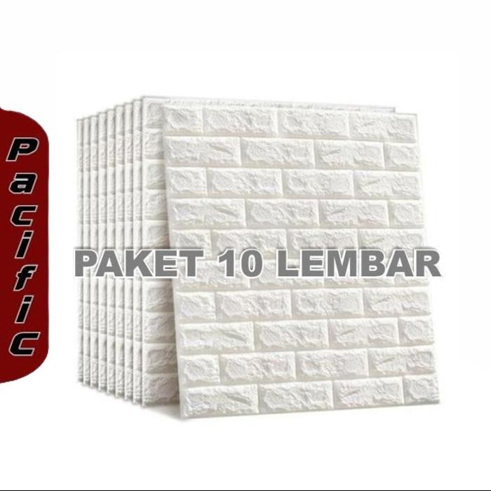 Promo Dtg Paket 10 Lembar Brickfoam Bata Putih 77 X 70 Cm Wallpaper 3D Modern Foam Batu Bata Tebal