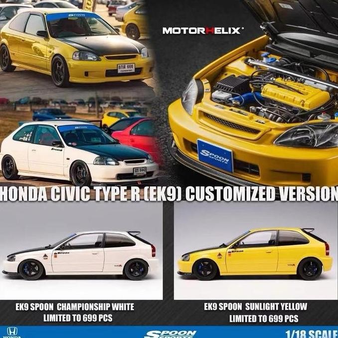 Motorhelix 1:18 Honda Civic Type-R (EK9) Spoon Sports
