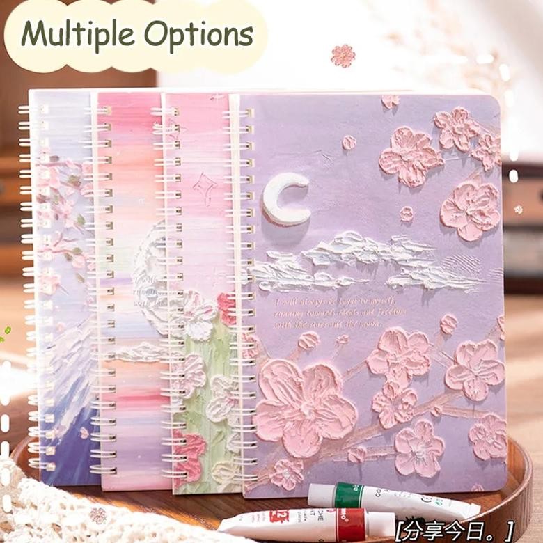 

4 Books/Set A5 Coil Lined Notebook High Quality Kawaii Korean Stationery Cute School Supplies For Students