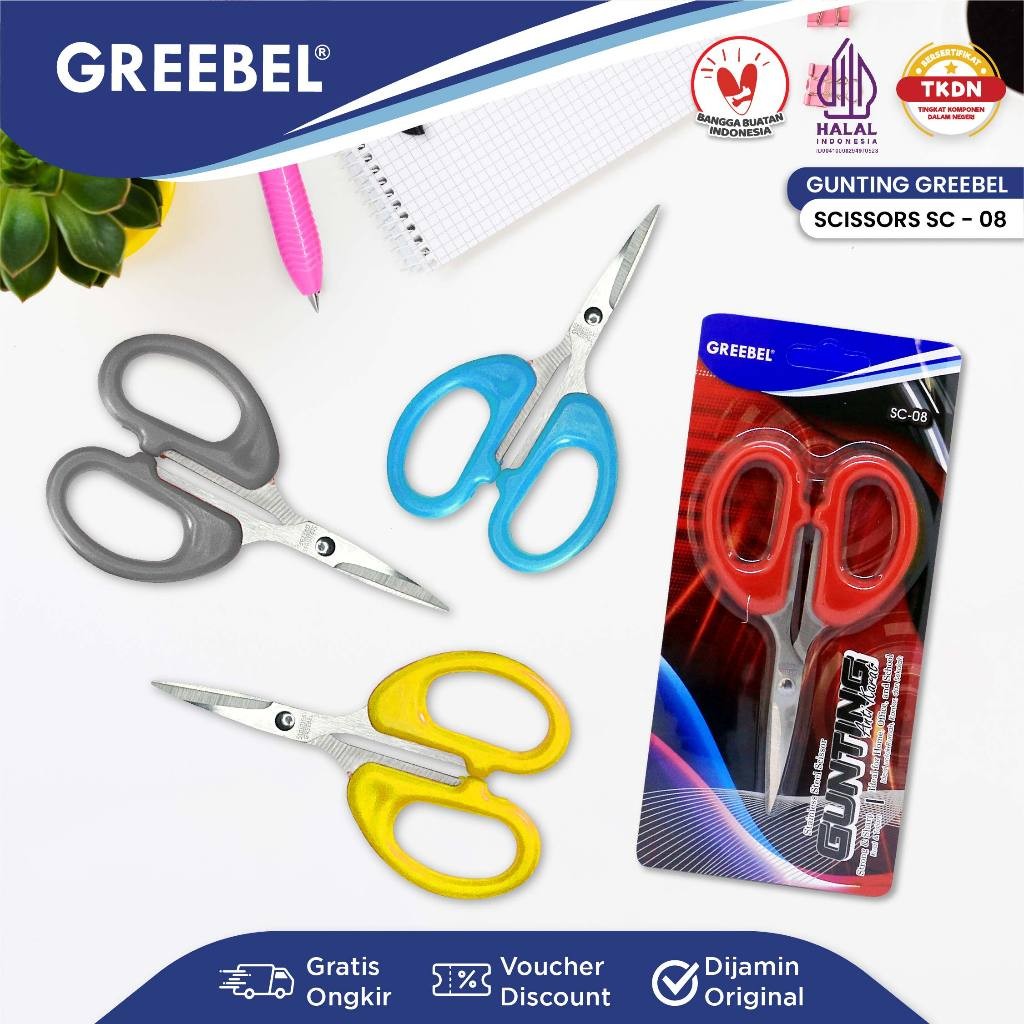 

GREEBEL Gunting Scissor Stainless (SC- 08) / Gunting Kain Gunting Kodok Anti Karat Nyaman Digunakan