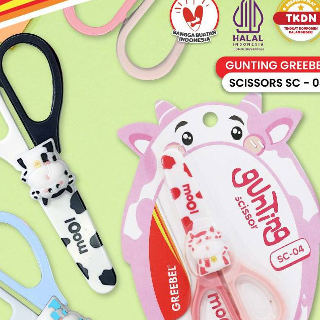 

GREEBEL Gunting Scissor Karakter Lucu (SC- 04) / Gunting Sekolah Mini Stainless Anti Karat Nyaman Digunakan