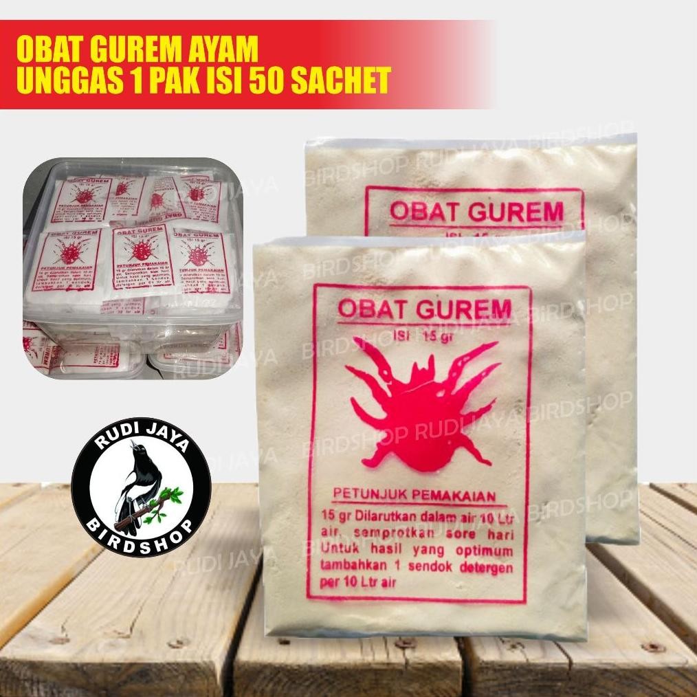 Gd-90 Fs-6 Obat Gurem Ayam 1 Pak Isi 50 Sachet Obat Racun Kutu Unggas Tempat Mengeram Telur Tabur / 