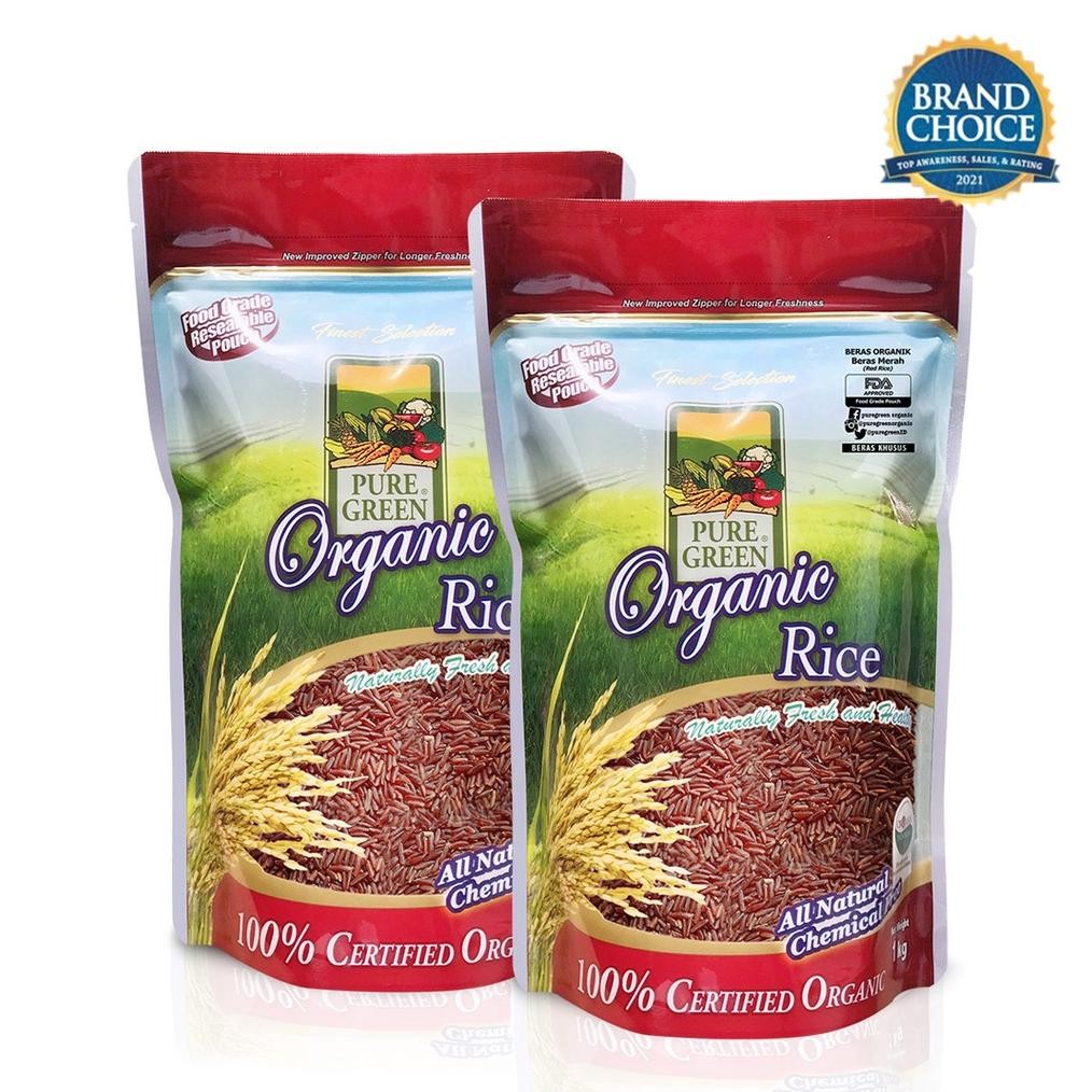 

PAKET 2 - PureGreen Organic Rice Beras Organik Beras Merah 1 kg x 2 pc