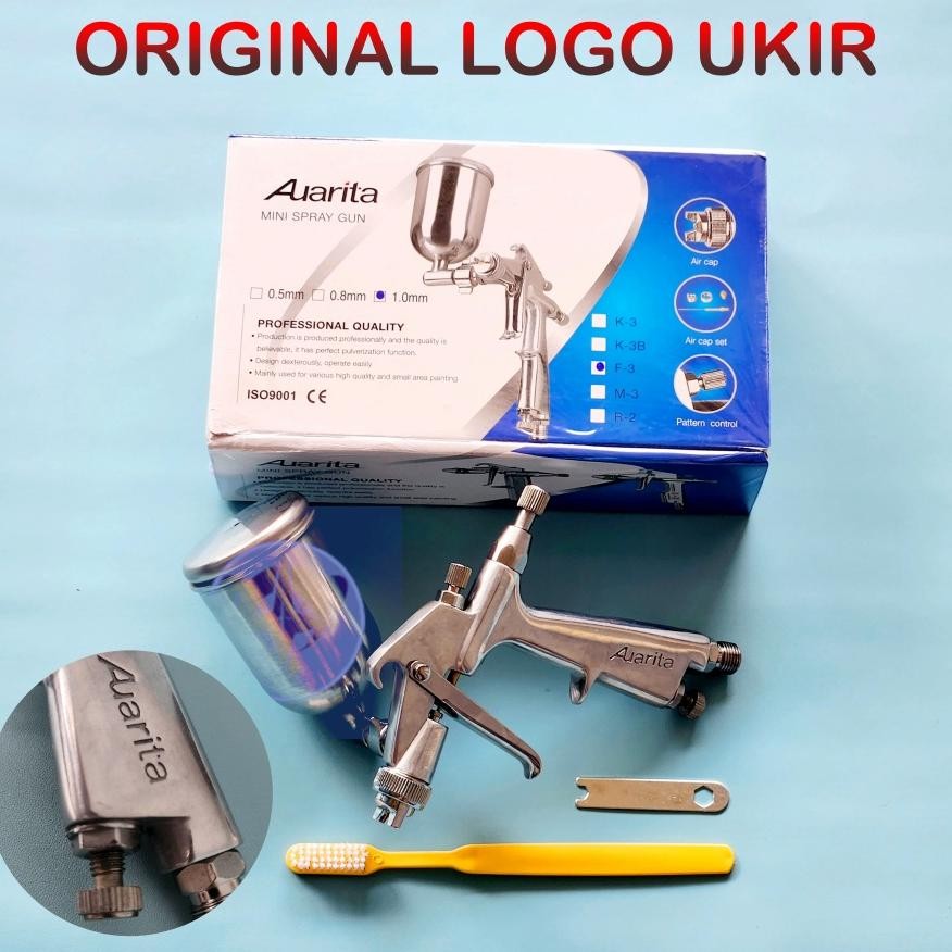 Spray Gun Auarita F3 ORIGINAL F-3 Nozzle 1,0 - Nozzle 0,8 - Nozzle 0,5