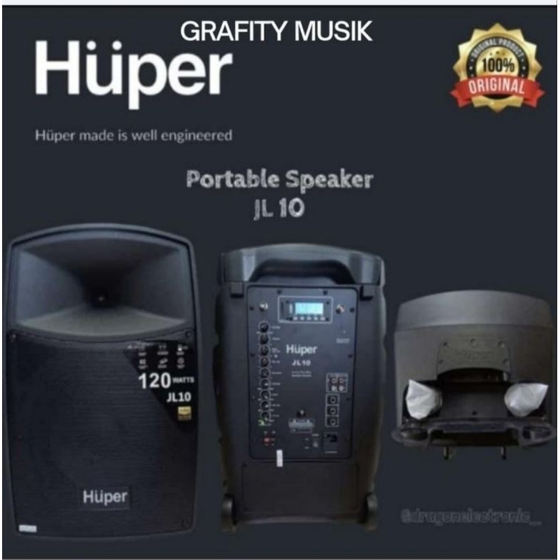 Speaker Portable Huper JL10 JL-10 JL 10 120 Watts Original