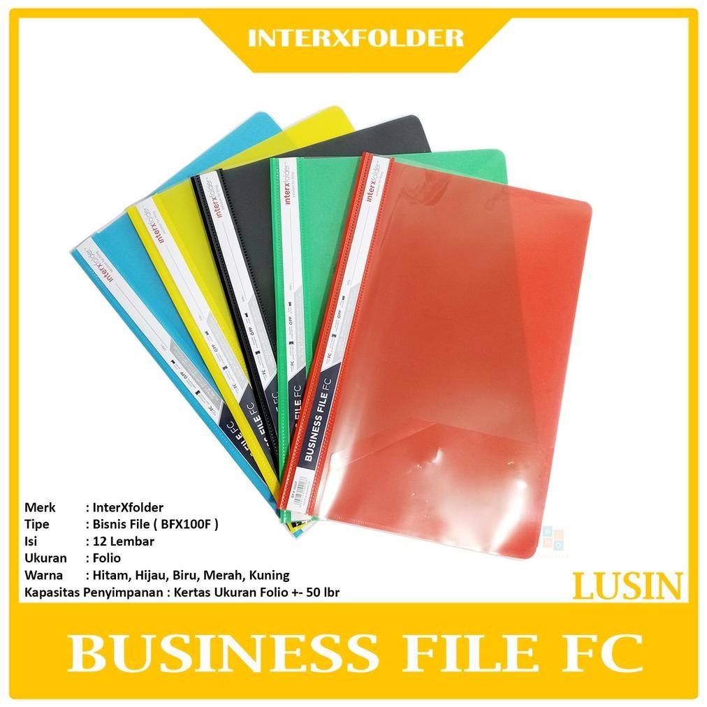 

TERLARIS INTERXFOLDER - Map Plastik Business File Ukuran F4 Warna - 1 Lusin Siap kirim